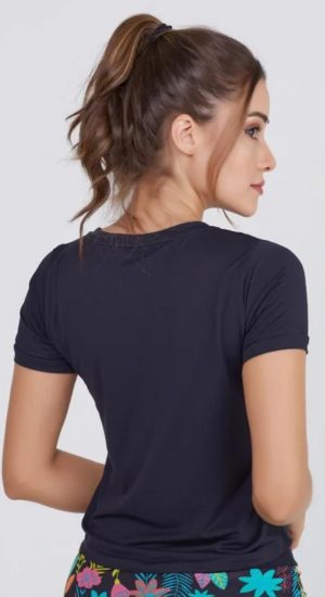 BLUSA SHIRT CROPPED FIT UV 50 + COR PRETO / G EPULARI