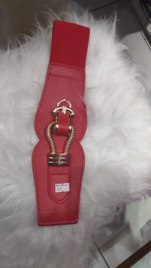 CINTO ELASTICO COM FIVELA COR VERMELHO / 75 CM