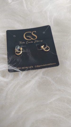 BRINCO BRUNA 1651 FOLHEADO OURO 18K / BRUNA JOIAS