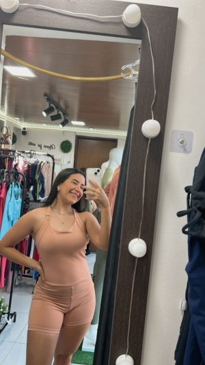 MACAÇÃO CURTO COM BOJO 8004 COR BLUSH / M SARADOS