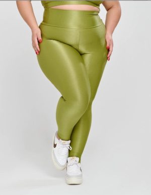 CALÇA CANELADA RECORTE V 2250 COR PISTACHE / XG POWER FIT