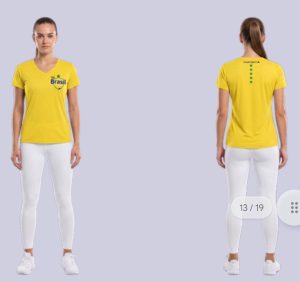BLUSA BABYLOOK BRASIL COR AMARELO / M PORTO FIT
