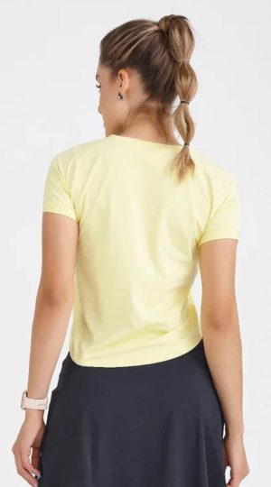 BLUSA CROPPED FIT PROTEÇÃO UV 50 + COR AMARELO / G EPULARI