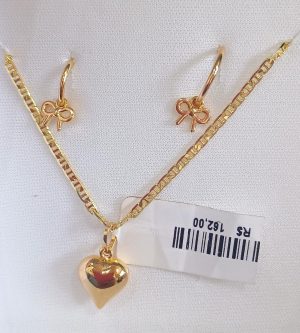 PINGENTE MEDALHA CORAÇAO 332 FOLHEADO OURO 18 K / BRUNA JOIAS