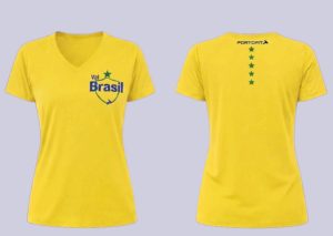 BLUSA BABYLOOK BRASIL COR AMARELO / M PORTO FIT