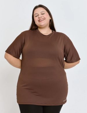 BLUSÃO POLIAMIDA 520 COR CAFÉ / XG POWER FIT PLUS SIZE