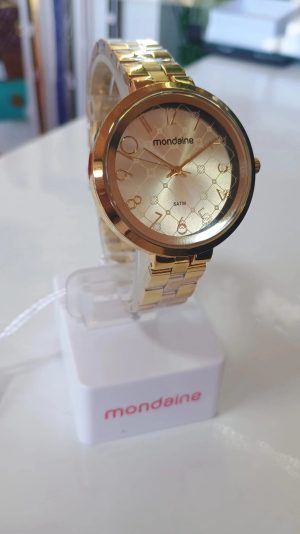 RELOGIO ANALOGICO FEM FOLEADO A OURO / MONDAINE