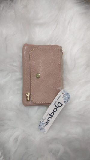 CARTERINHA PORTA MOEDA COR BEGE ROSE / PP DJAQUE