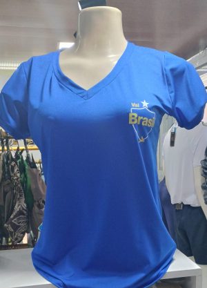BLUSA BABYLOOK BRASIL COR AZUL / P PORTO FIT