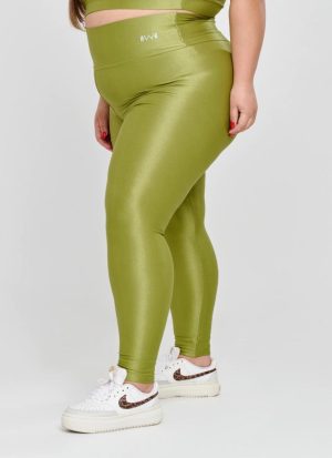 CALÇA CANELADA RECORTV COR PISTACHE / G1 PLUS POWER FIT