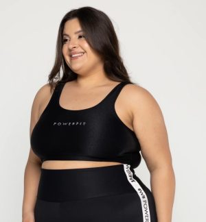 TOP BASIC CANELADO 1915 COR PRETO / XG POWER FIT PLUS SIZE