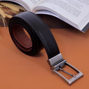 CINTO DE COURO MASCULINO COR PRETO  / G 148 CM DJAQUE